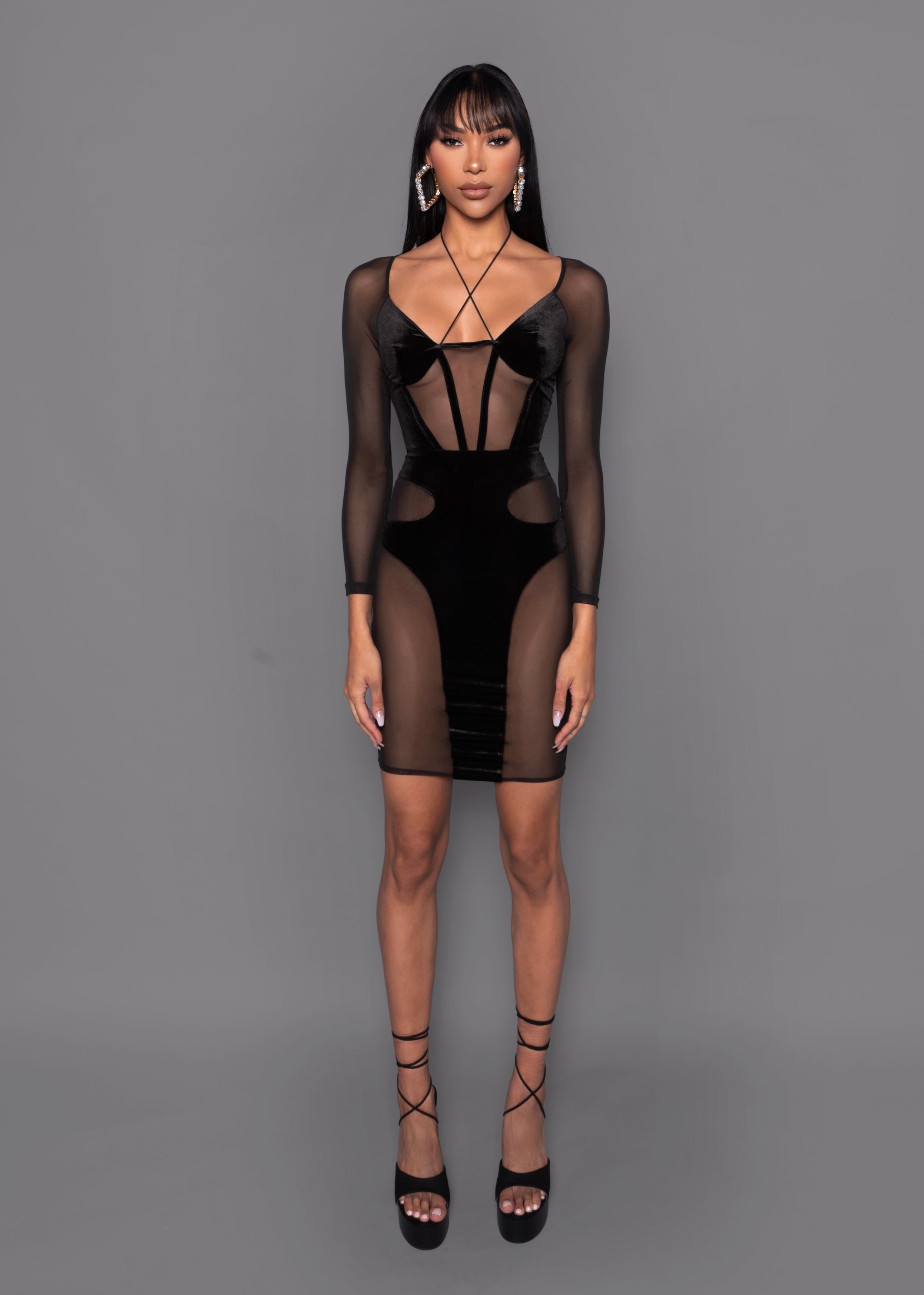 Black Crystal Bra Mini Dress – GUILTY OF GLAM
