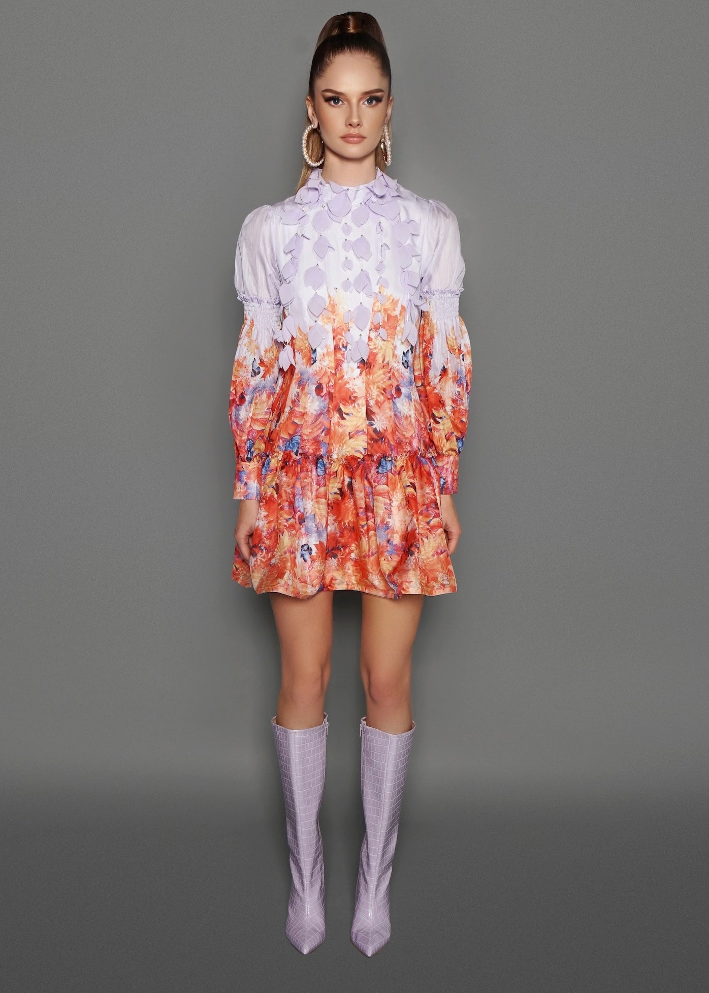Organza Flower Mini Dress Xs Organza Flower Mini Dress Xs
