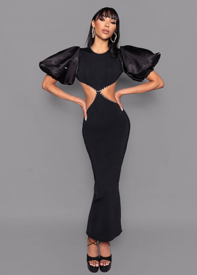 Black Tie Affair Extreme Puff Sleeve Bandage Gown