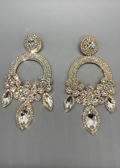 Oversized Chandelier Earrings (Gold)