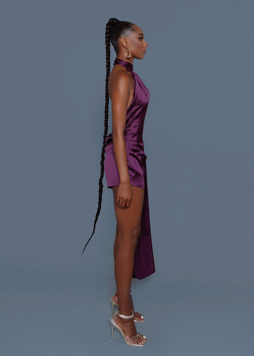 purple halter dress Satin – GUILTY OF GLAM RQ8225 US Army Service Uniform tone hardware STYLE:A02263009
