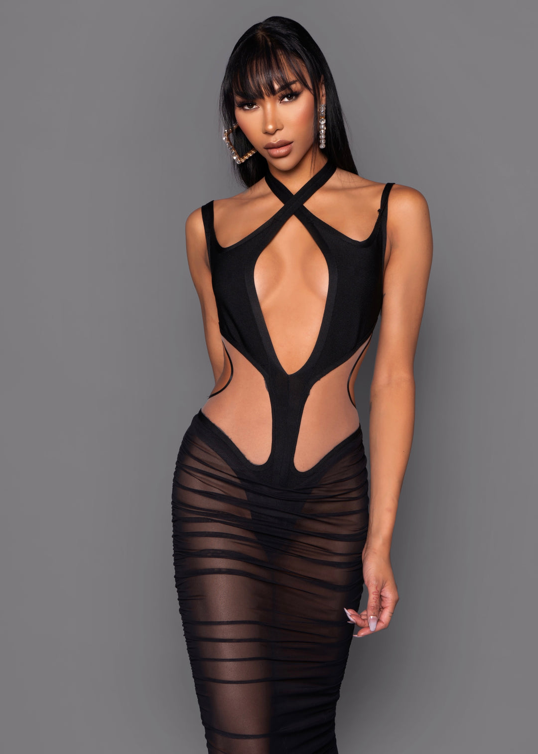 white christmas dresses Lais One Shoulder Cut Out Bodycon Mini Dress • Shop American Threads Women's Trendy Online Boutique Blue / L main image 0