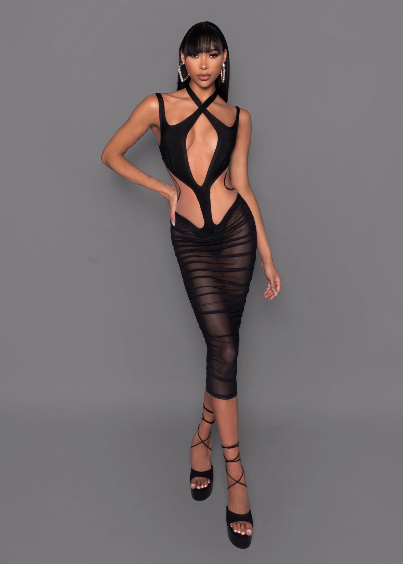 Black Extreme Cutout Bandage Dress GUILTY OF GLAM Black Extreme Cutout Bandage Dress GUILTY OF GLAM