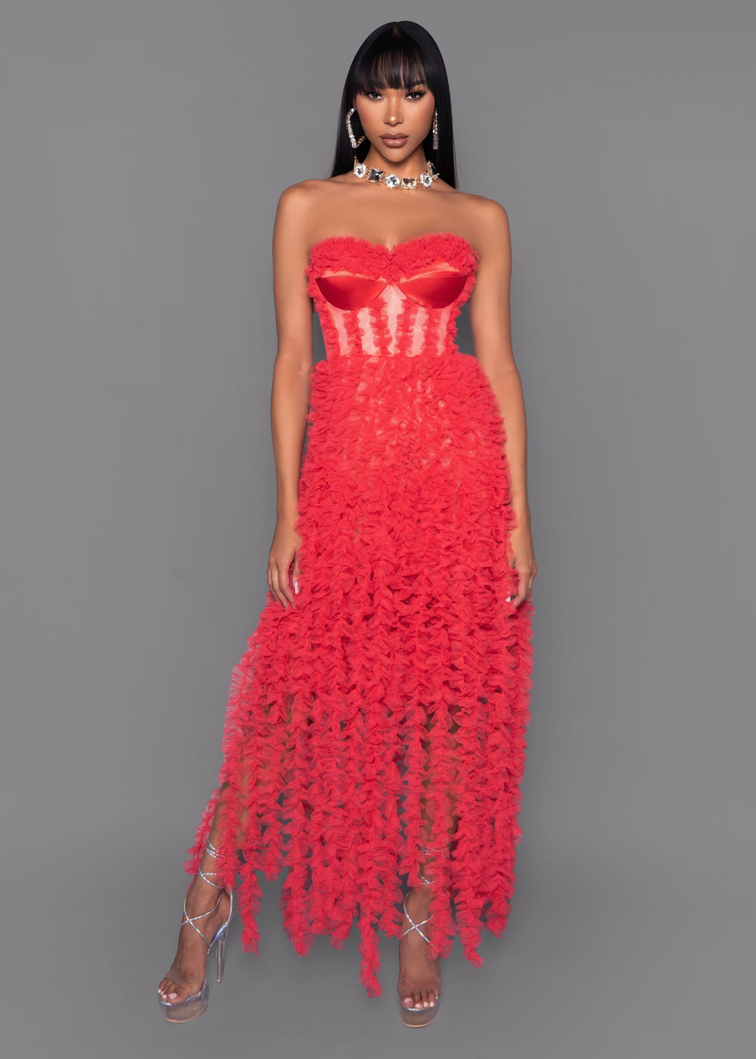 Red Corset Tulle Gown – GUILTY OF GLAM