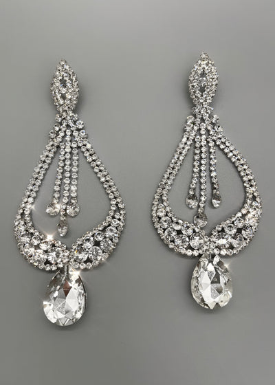 Oversized Dangle & Drop Earrings (Silver)